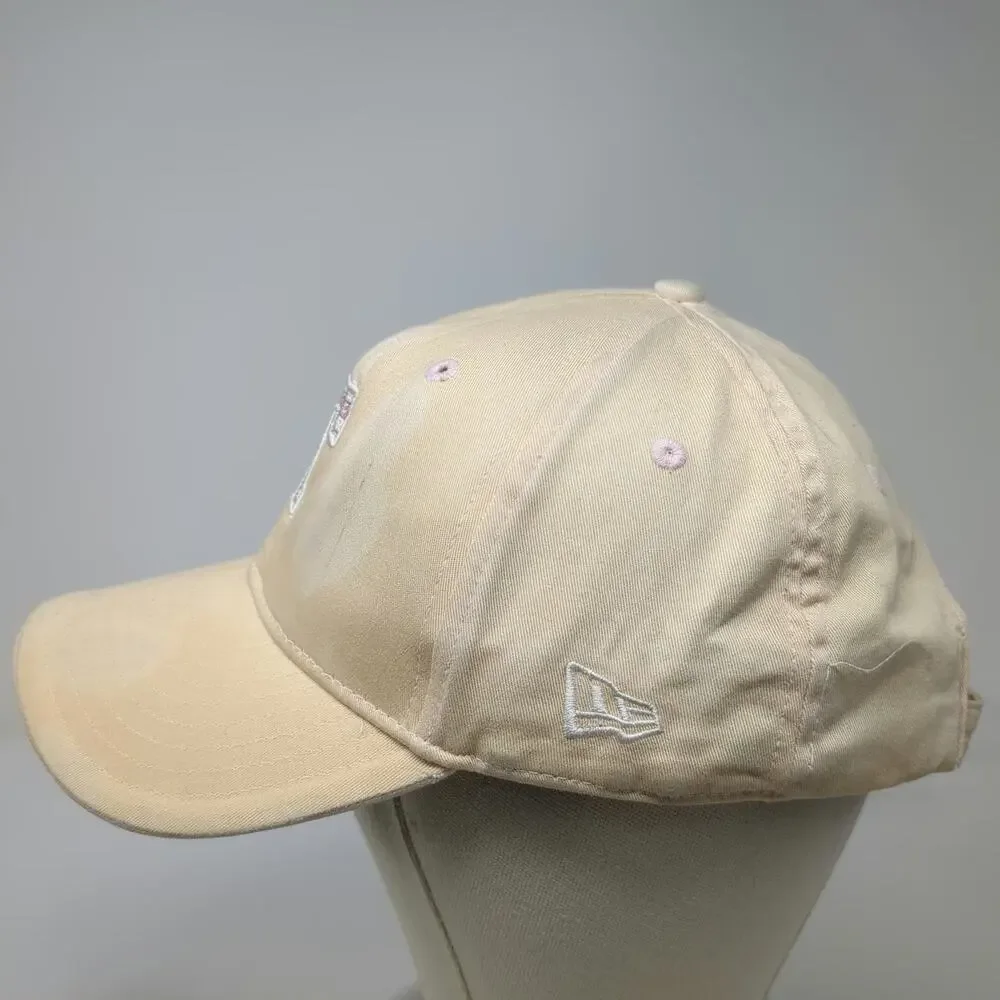 New Era Baseball Cap Beige One Size Slideback Plaid T Logo Pink Accents Hat